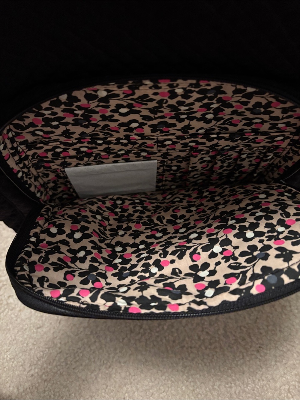 Vera Bradley Black Quilted Backpack with Front Zip Pocket - Picture 4 of 6